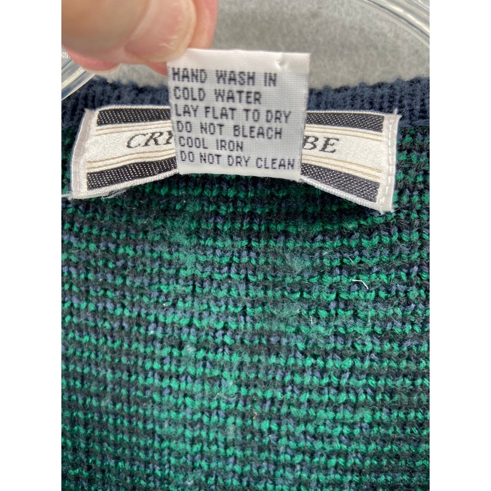 VTG Crystal Kobe Cardigan Womens Sz XL Blue Green Plaid Button‎ Front Sweater - Picture 6 of 12